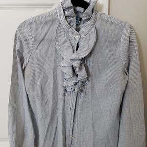Striped, ruffled J.Crew button down